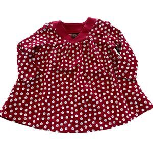Tea Collection Red Floral Long Sleeve Dress - 3-6 Months